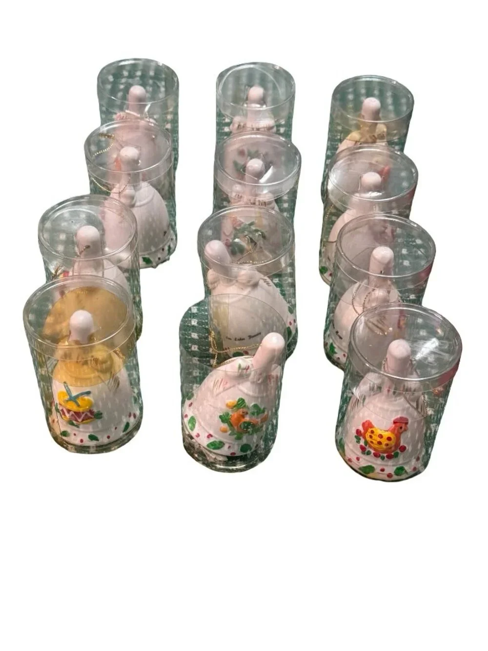 Vintage JCPenney Twelve Days of Christmas Bell Ornament Set 12 Original Box